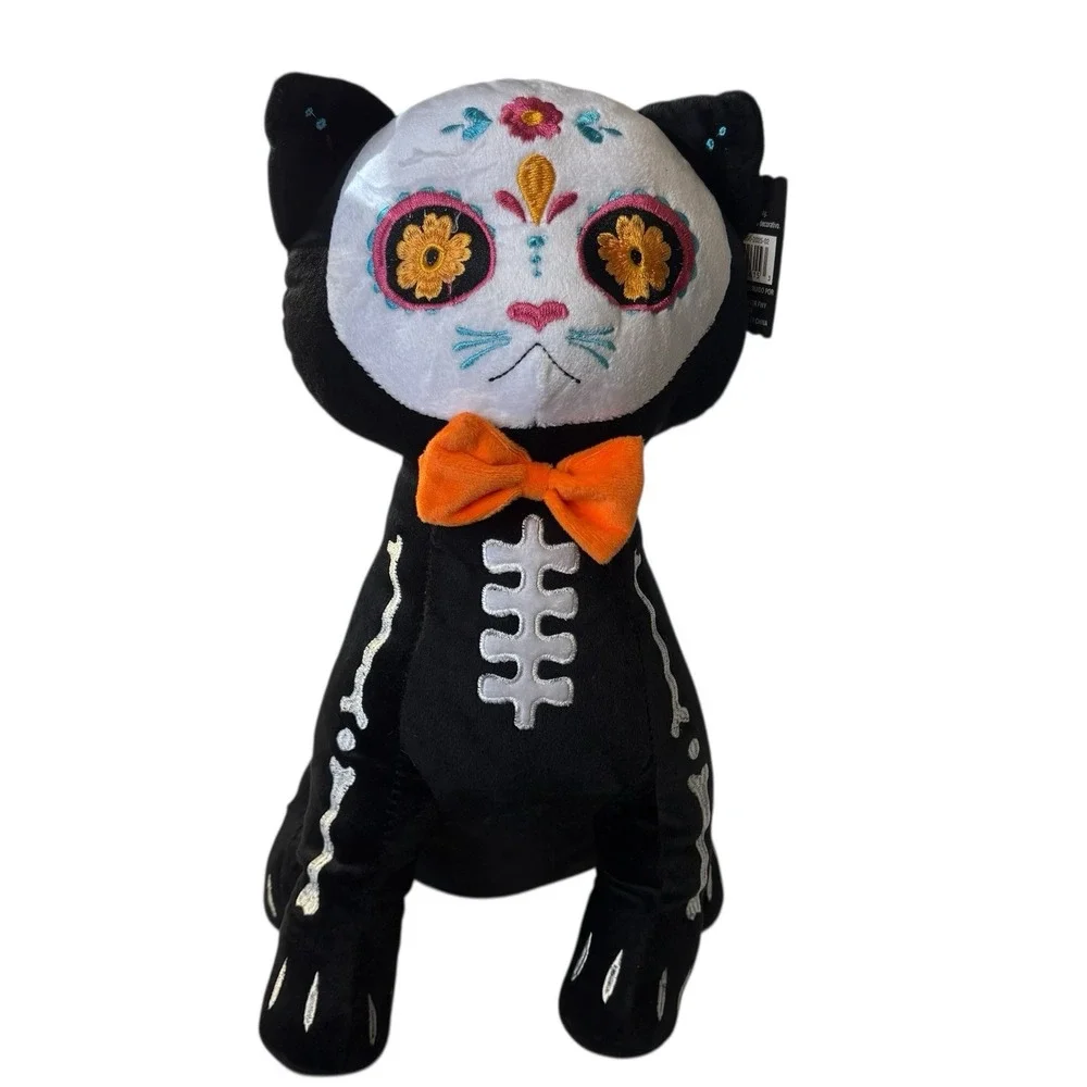 Day of The Dead‎ Halloween Black Cat Plush Sugar Skull Animal NWT by Ashland 15